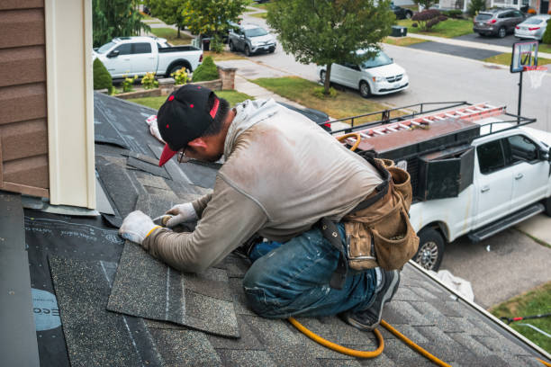 Professional Flat Roof Repair technician working in Morrisonville, WI
